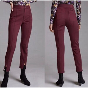 Maeve by Anthropologie Women's High Rise Seamed Split Hem Skinny Pant 4 Plum